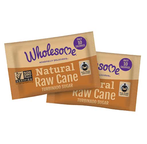 Wholesome Sweeteners Bulk Natural Raw Cane Turbinado Sugar Packets 1000 units per case 0.1 oz