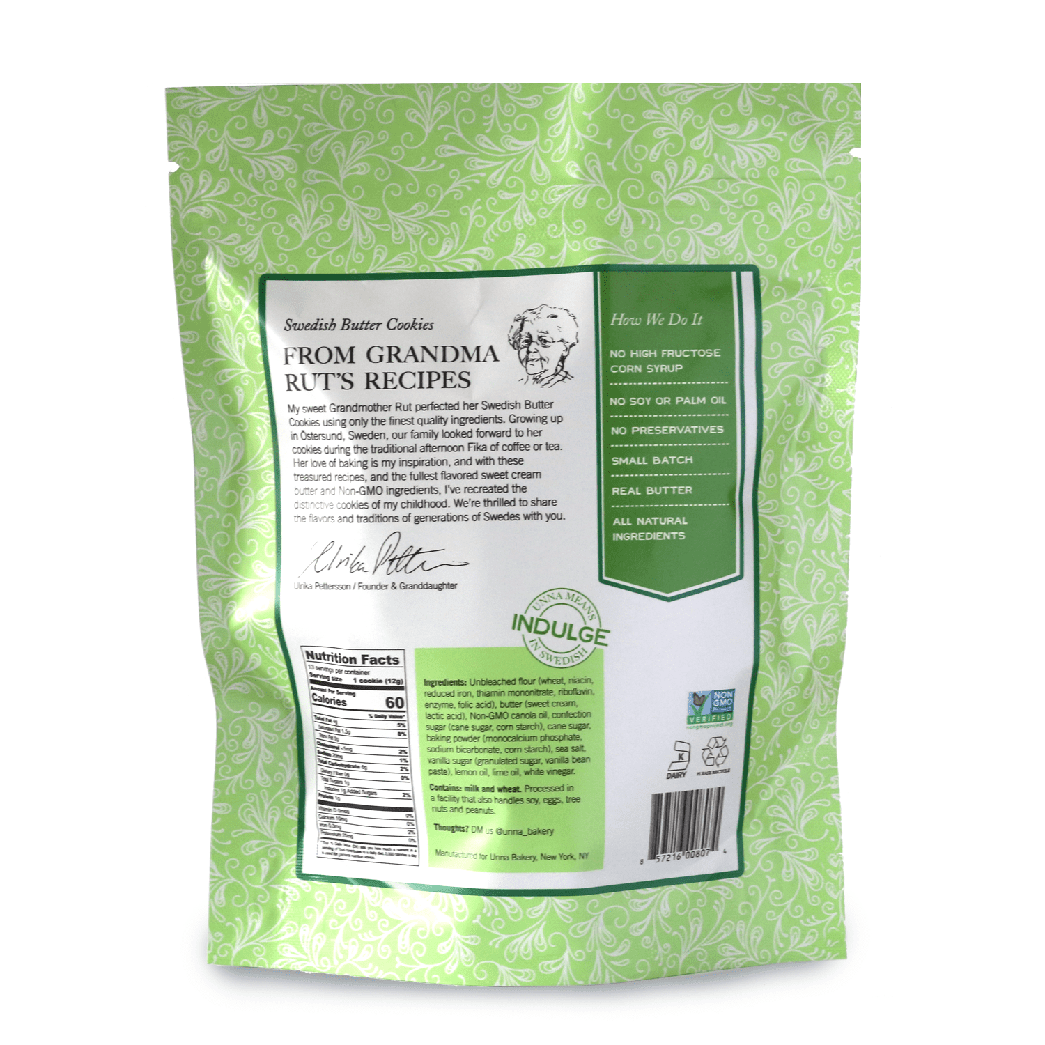 Unna Bakery, Lemon Lime Cookies 6 units per case 5.5 oz