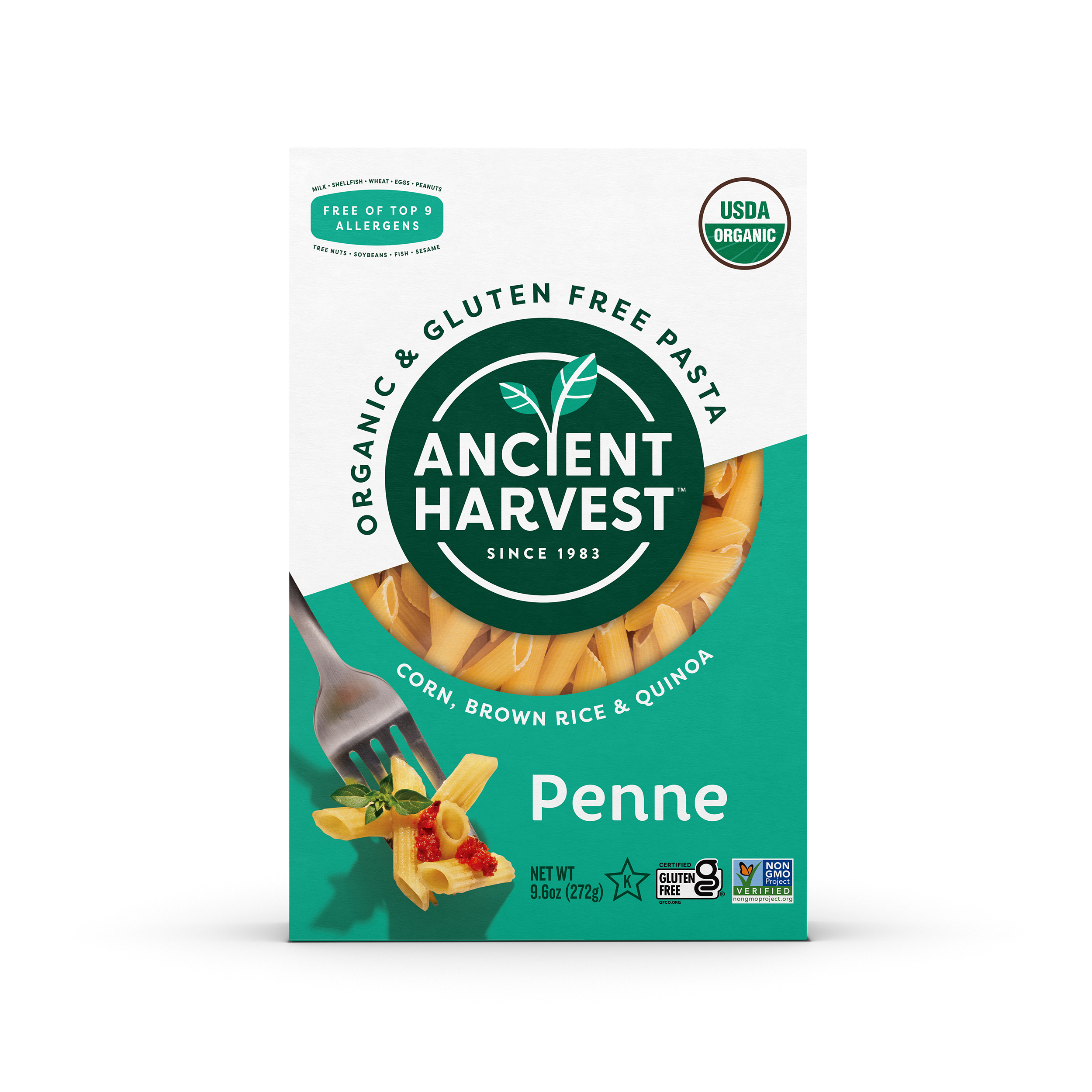 Ancient Harvest Organic Corn, Brown Rice & Quinoa Pasta Penne 12 units per case 9.6 oz
