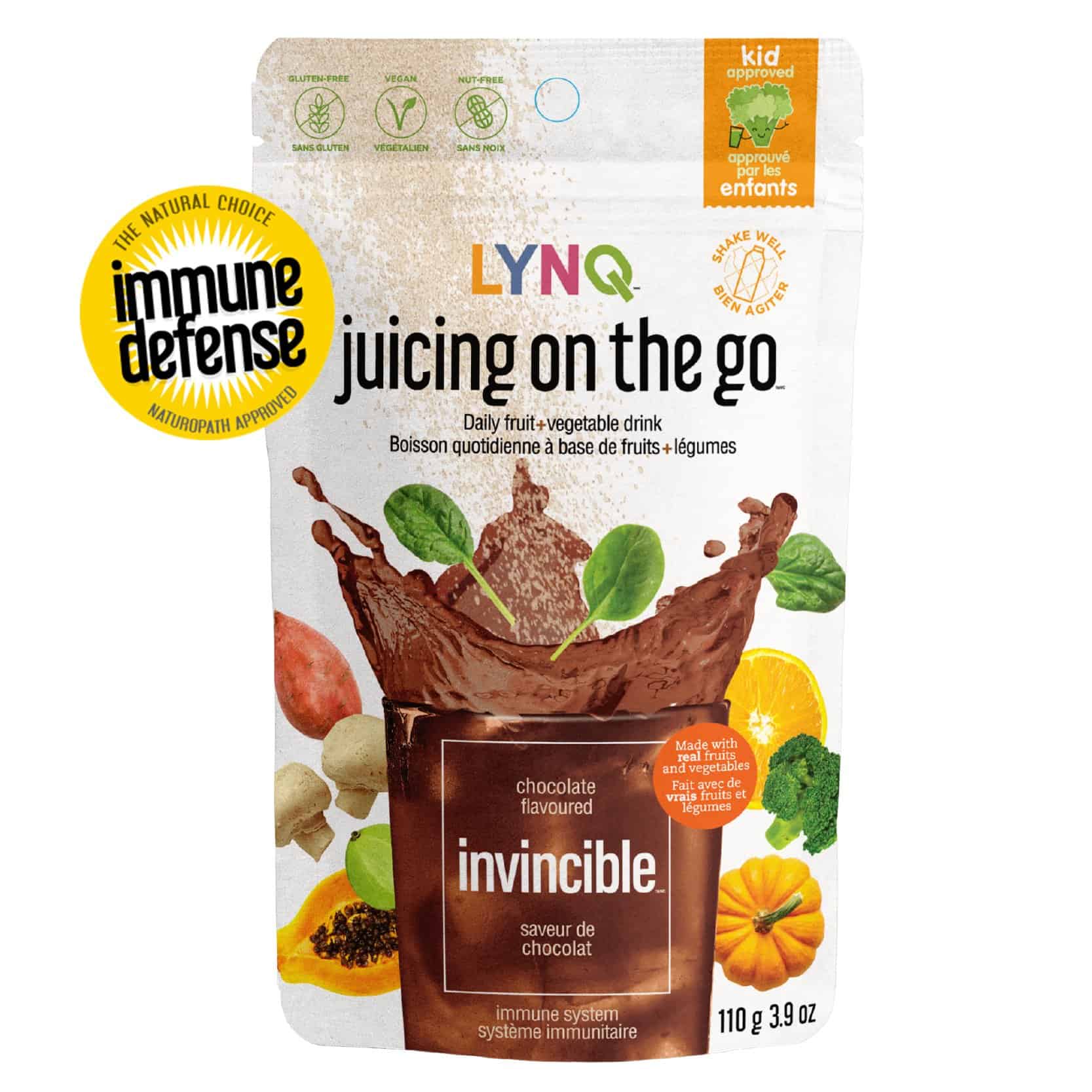 Lynq Life Invincible Chocolate Fruit & Vegetable Powder Blend 6 units per case