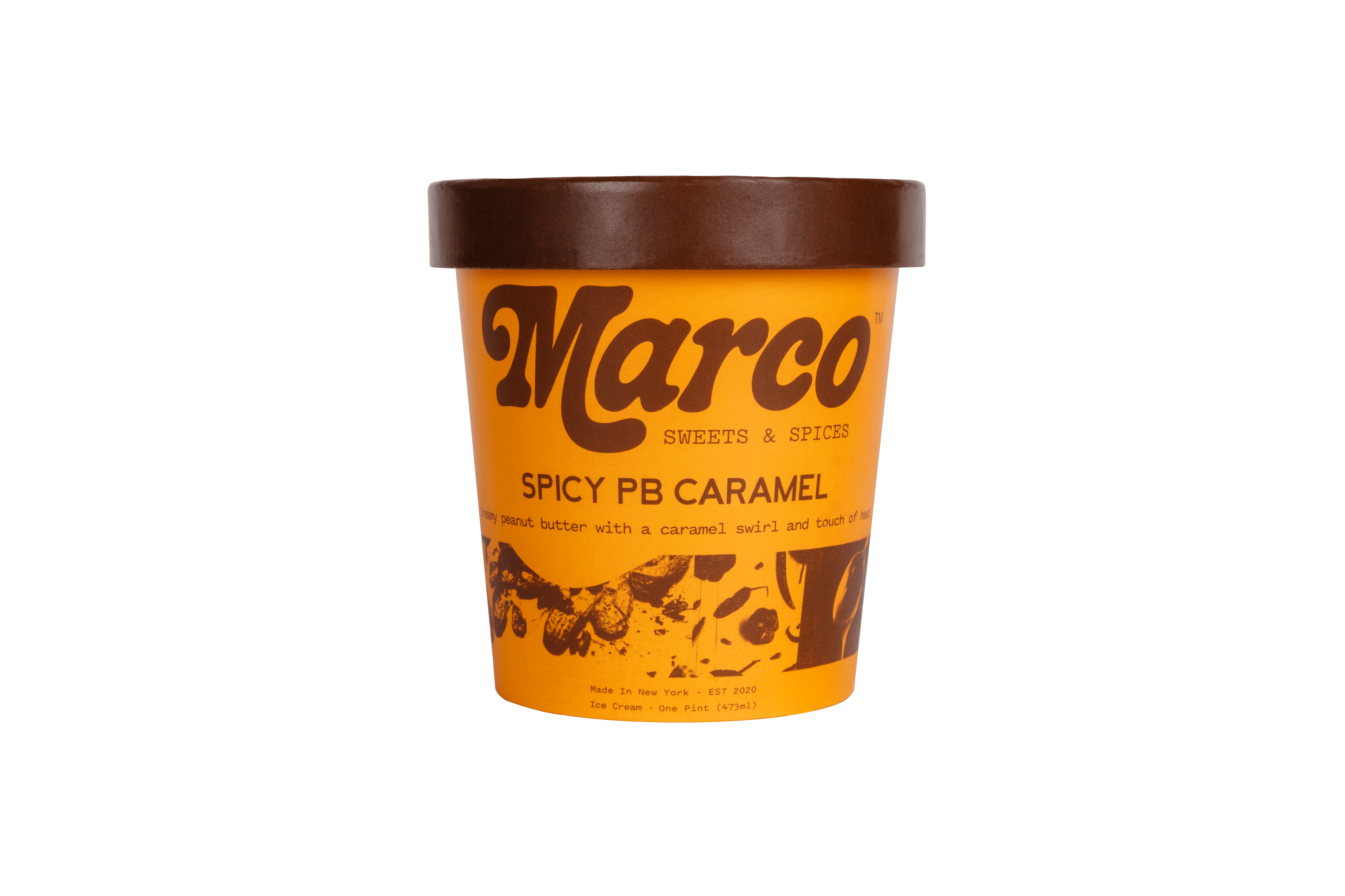 Marco Sweets Spicy PB Caramel Ice Cream Pint 8 units per case 16.0 oz