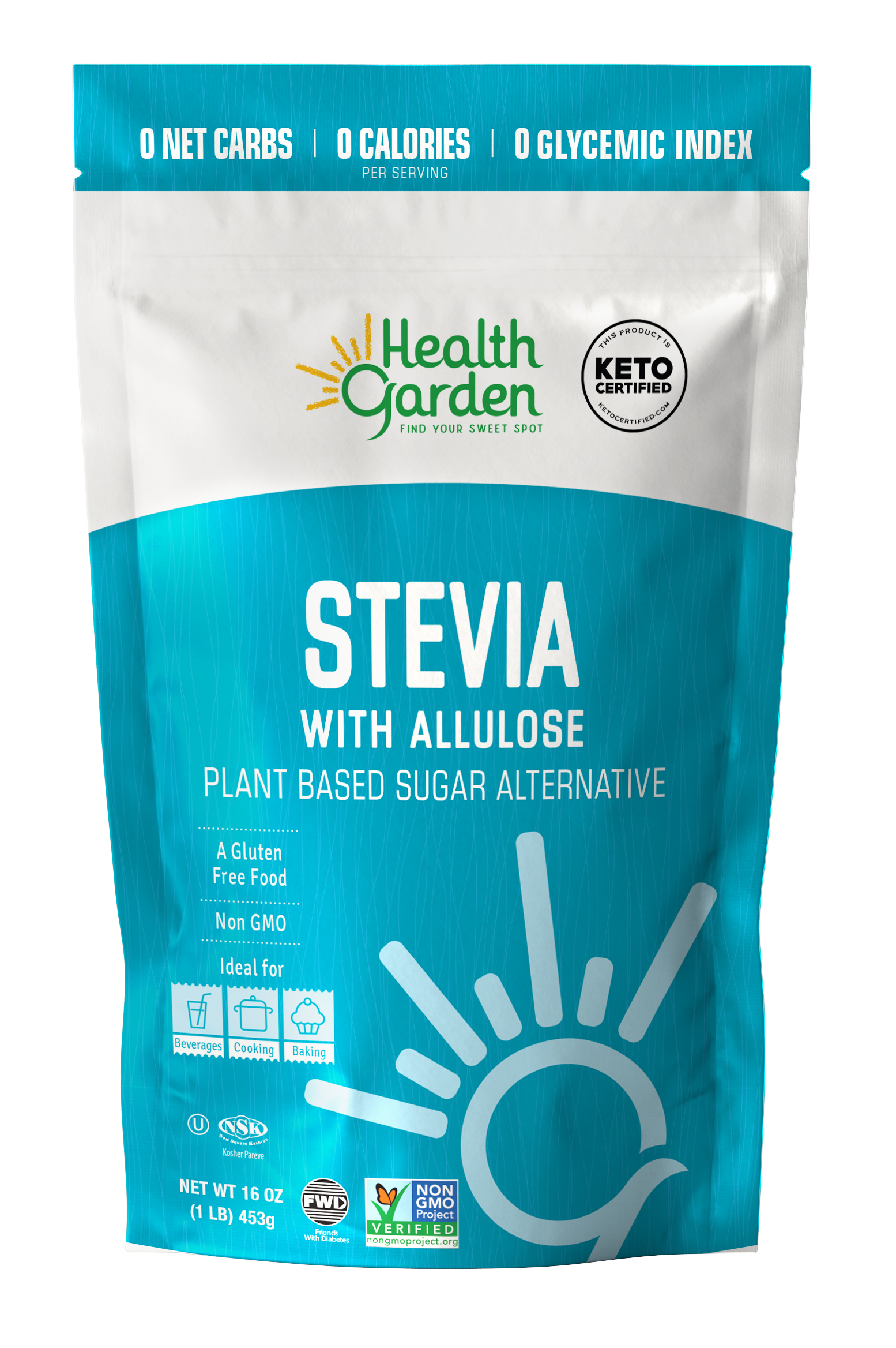Health Garden Allulose Stevia 1lb 12 units per case 16.0 oz