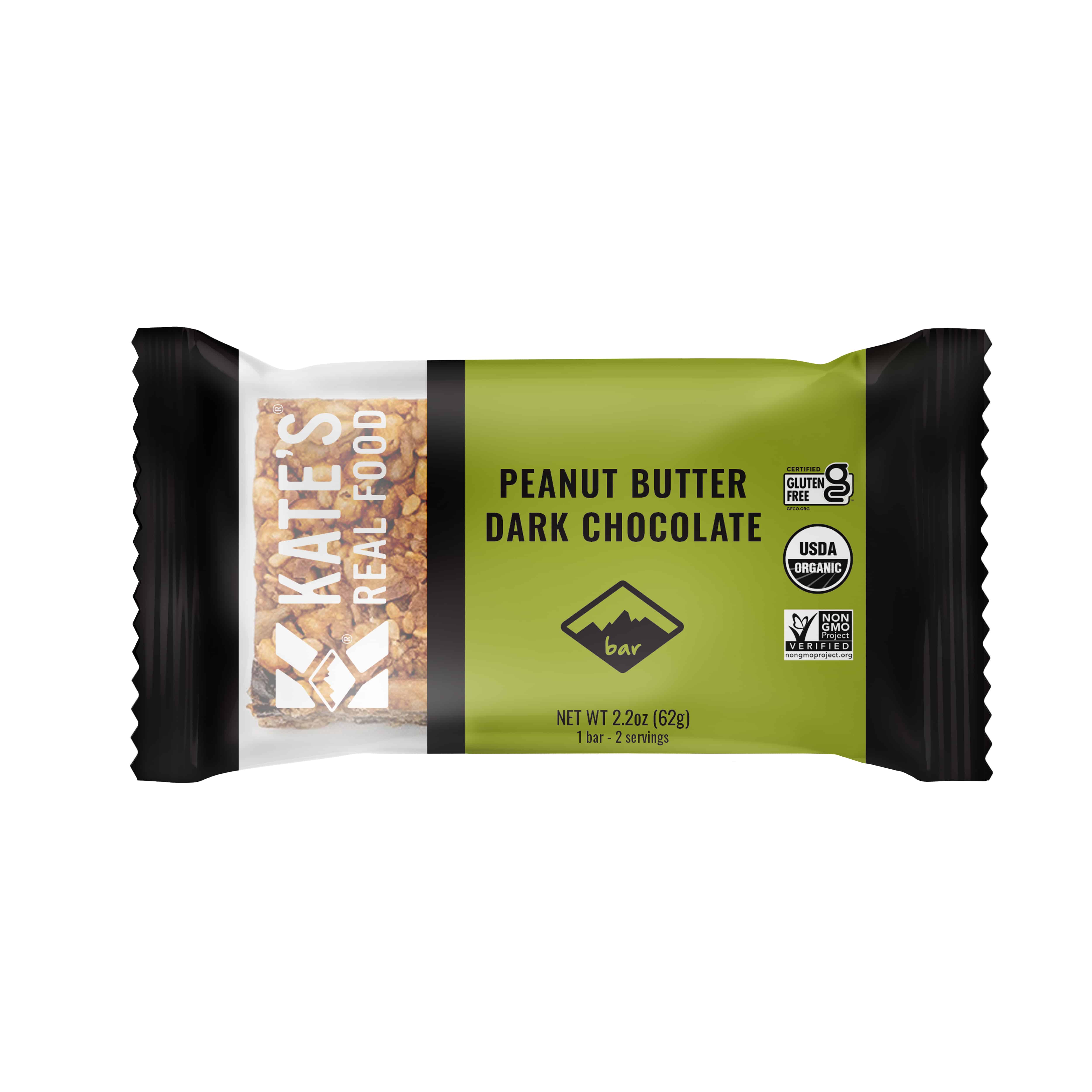 Kate's Real Food Organic Energy Bar - Peanut Butter Dark Chocolate 12 innerpacks per case 2.2 oz