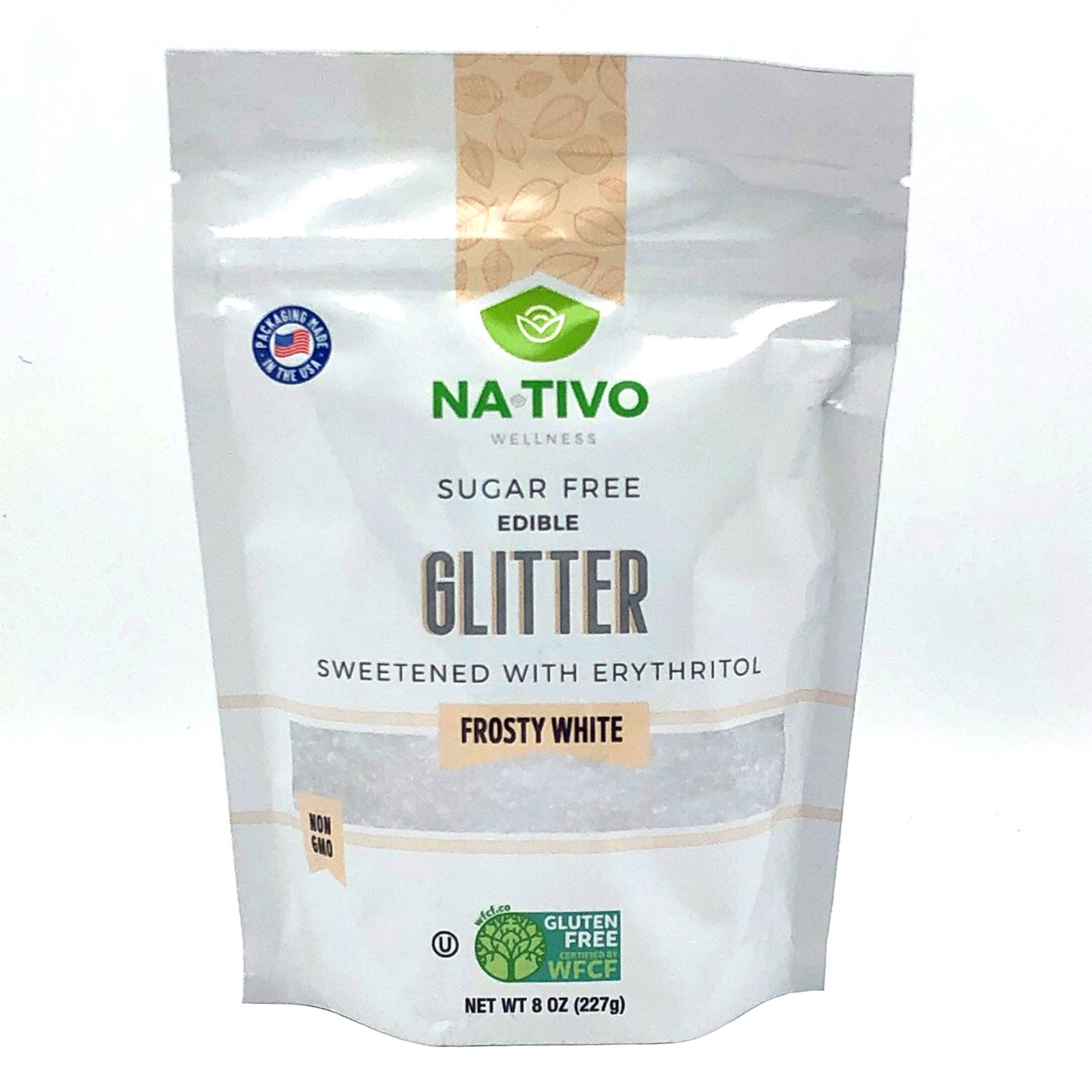 NaTivo Sugar Free Edible Glitter Frosty White 12 units per case 8.0 oz