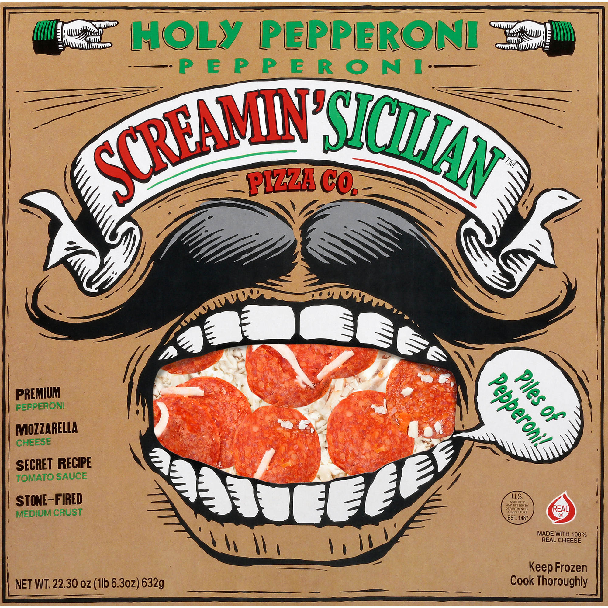 Screamin' Sicilian Holy Pepperoni Pizza 12 units per case 22.3 oz