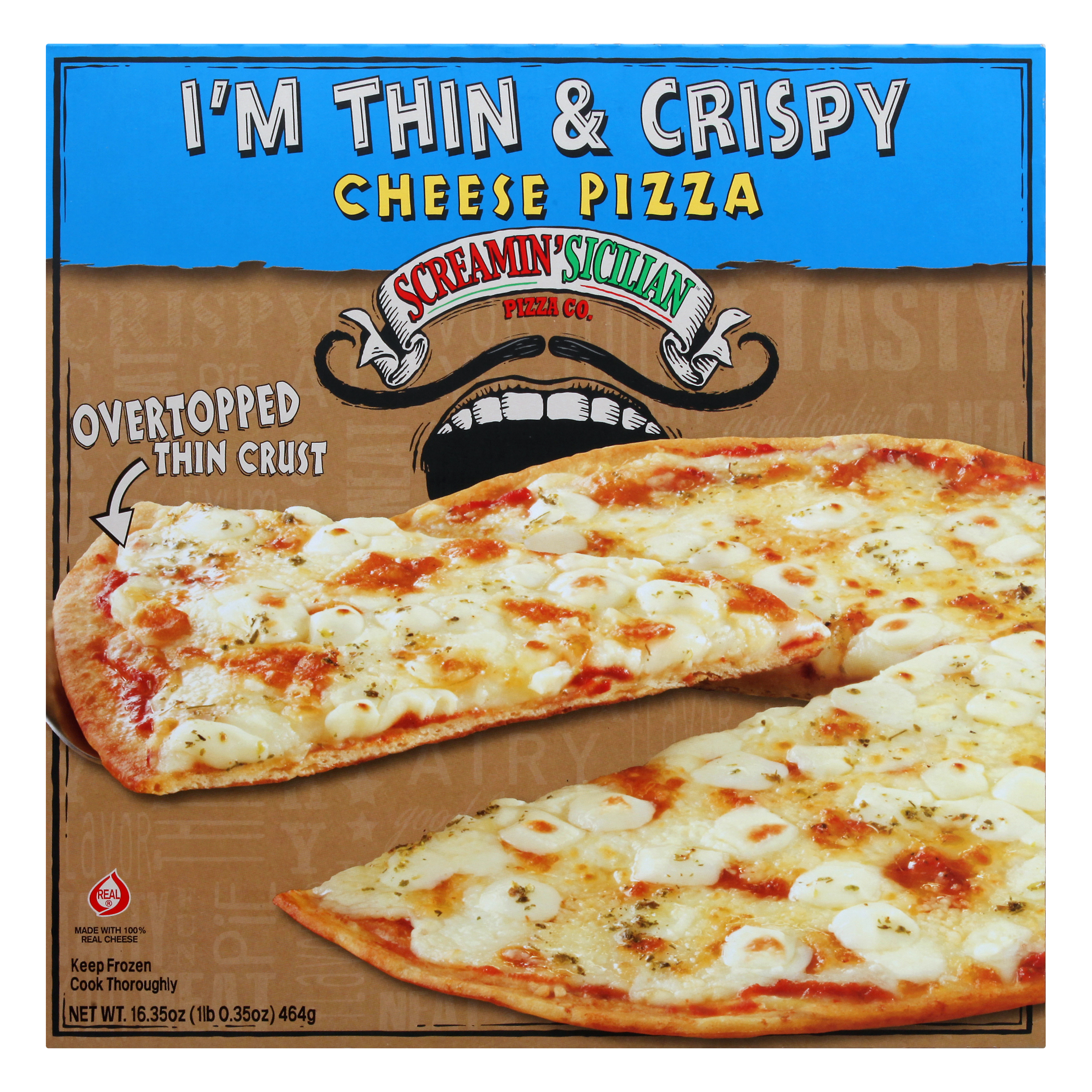 Screamin' Sicilian Thin and Crispy Cheese Pizza 7 units per case 16.4 oz