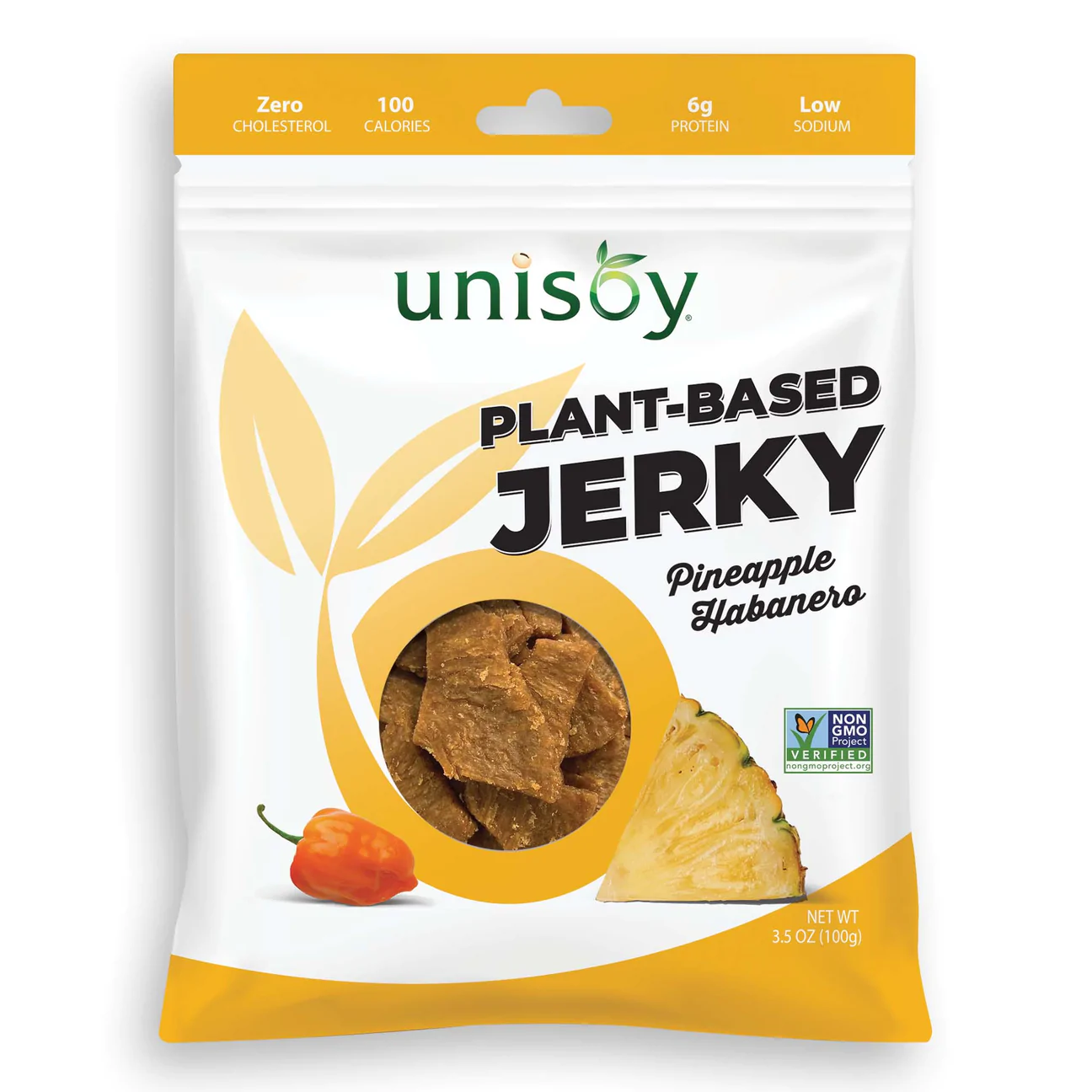 Unisoy Plant-based Jerky - Pineapple Habanero 2 innerpacks per case 3.5 oz