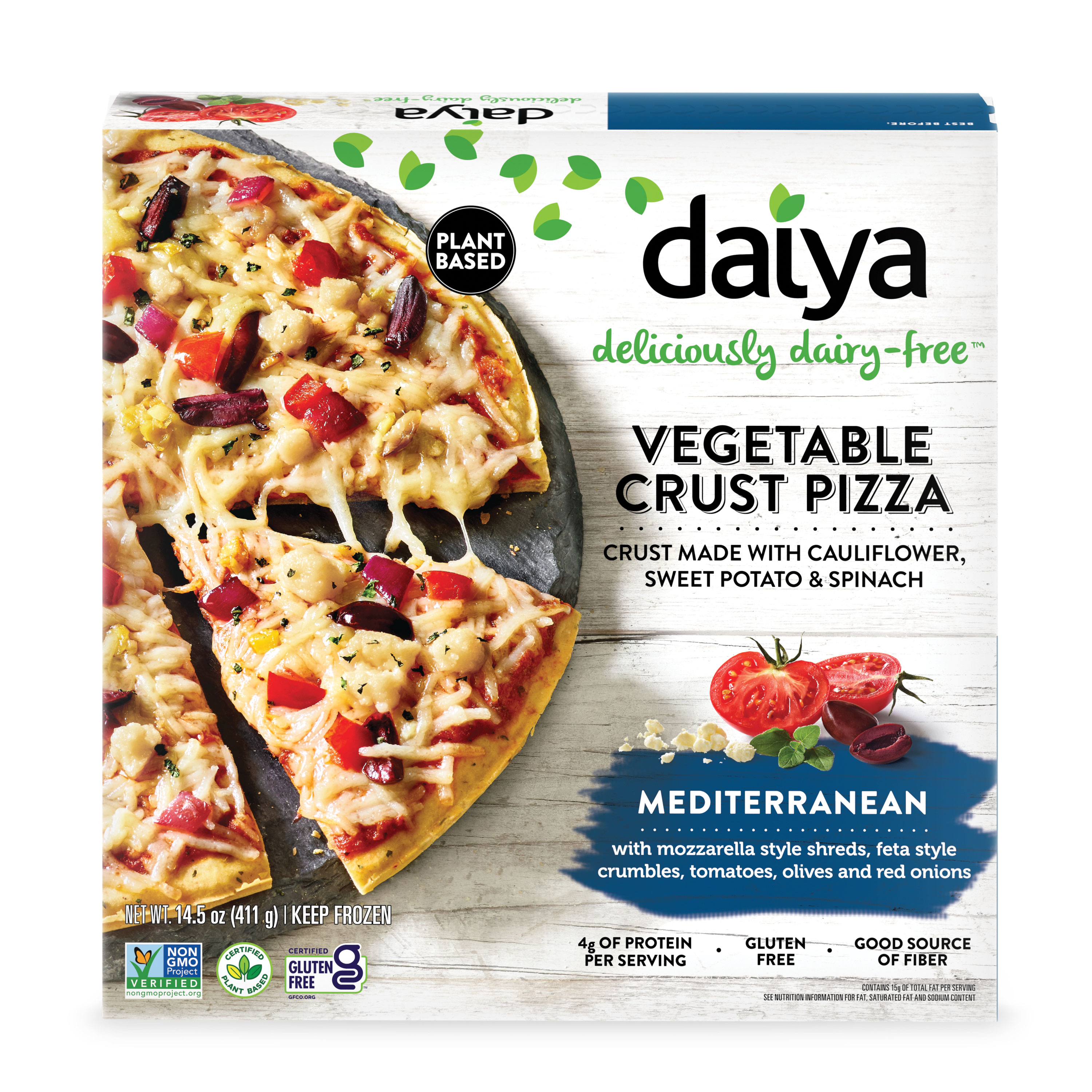 Daiya Foods Mediterranean Gluten Free Vegetable Crust Pizza 8 units per case 412 g