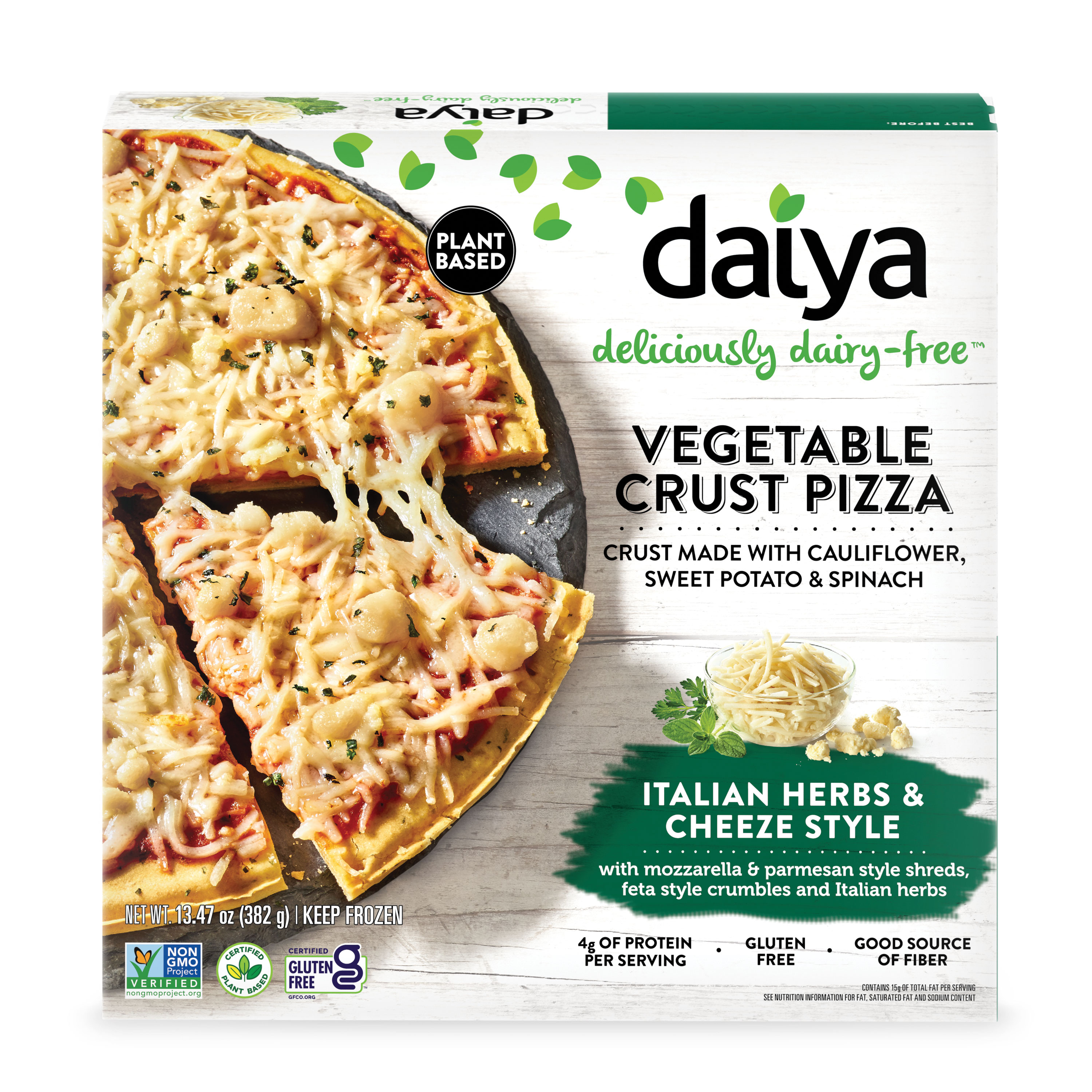 Daiya Foods Italian Herbs & Cheeze Style Gluten Free Vegetable Crust Pizza 8 units per case 382 g
