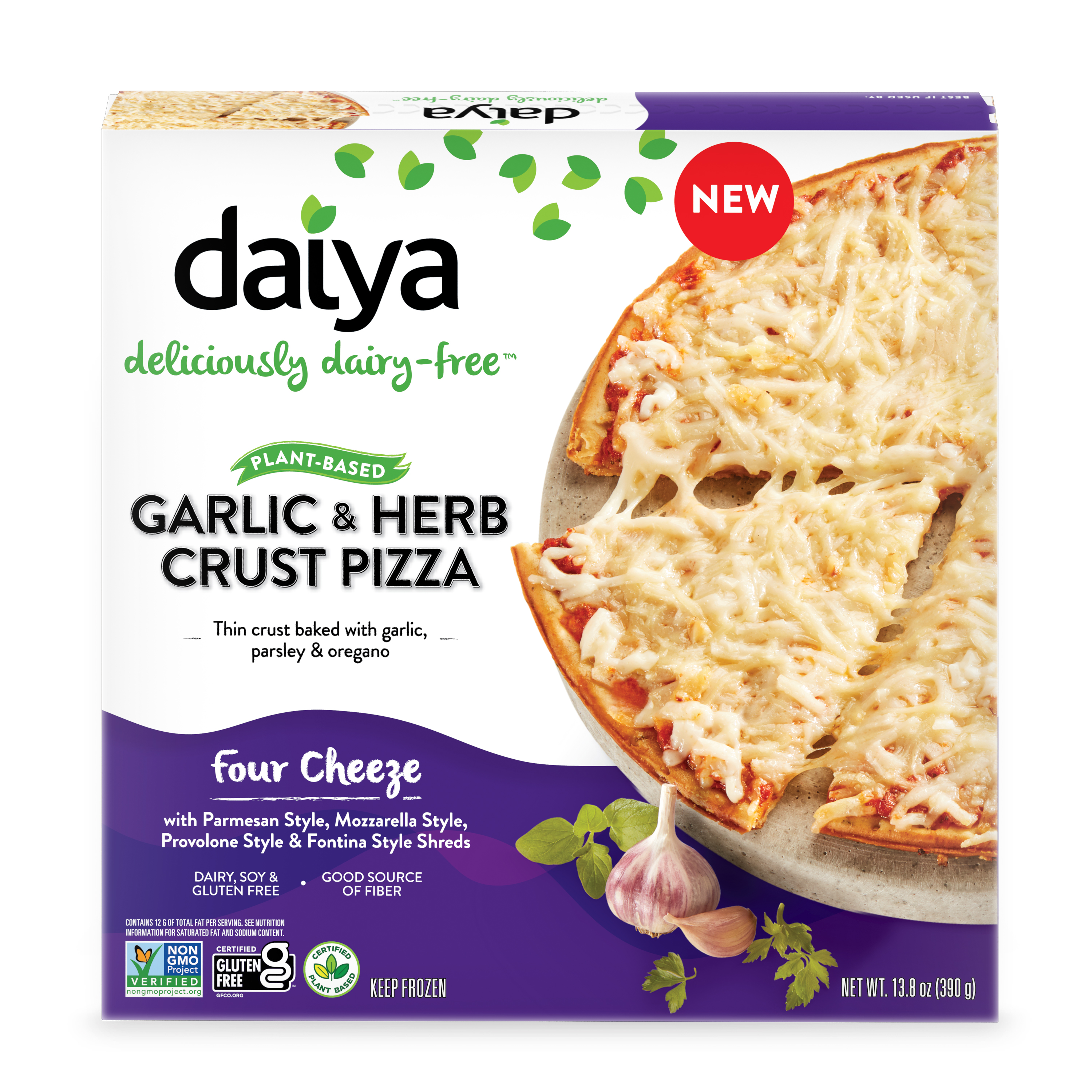 Daiya Foods Four Cheeze Style Garlic & Herb Crust Pizza 8 units per case 392 g