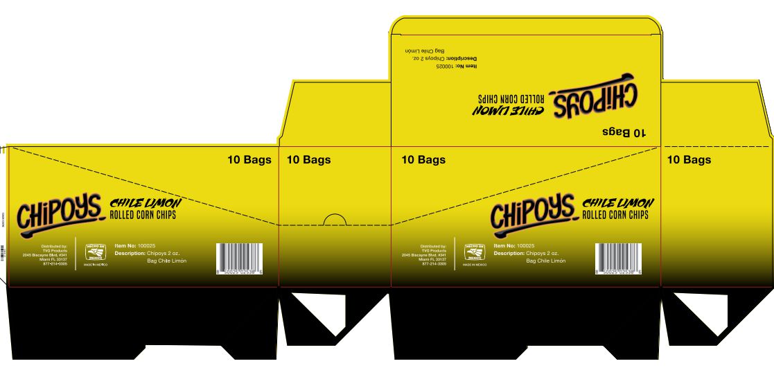 CHIPOYS Chile Limon 2 oz 12 innerpacks per case 57 g Product Label