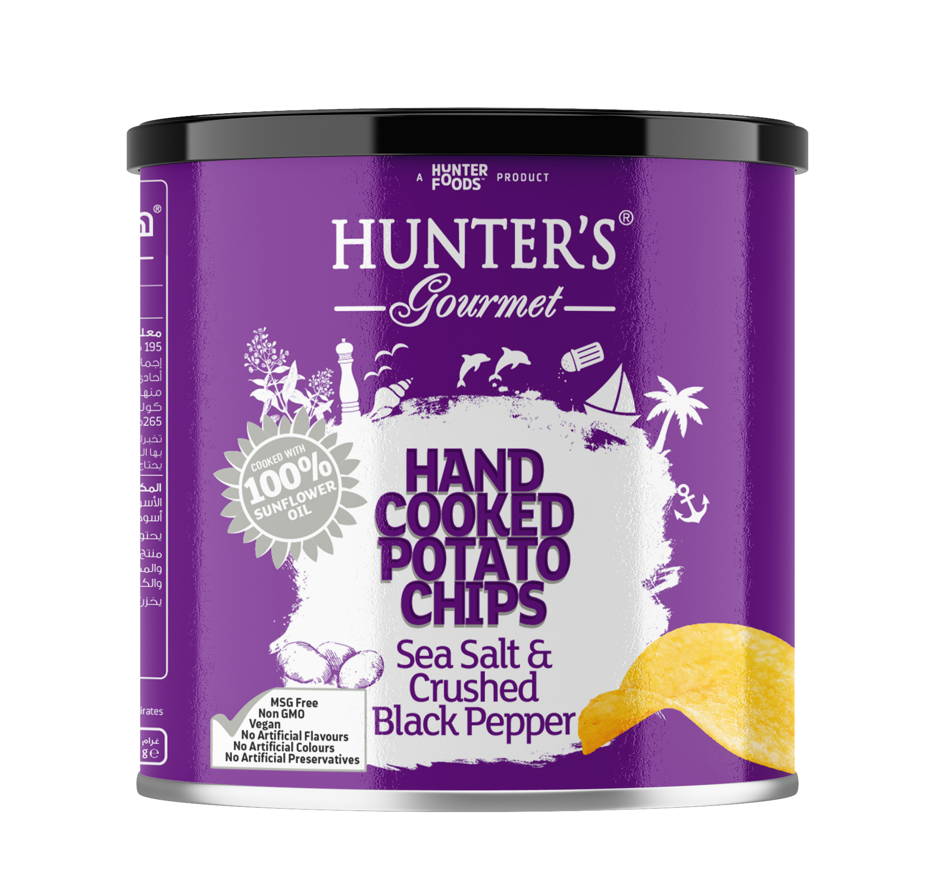 Hunter's Gourmet Hand Cooked Potato Chips Sea Salt & Crushed Black Pepper 50 units per case 40 g