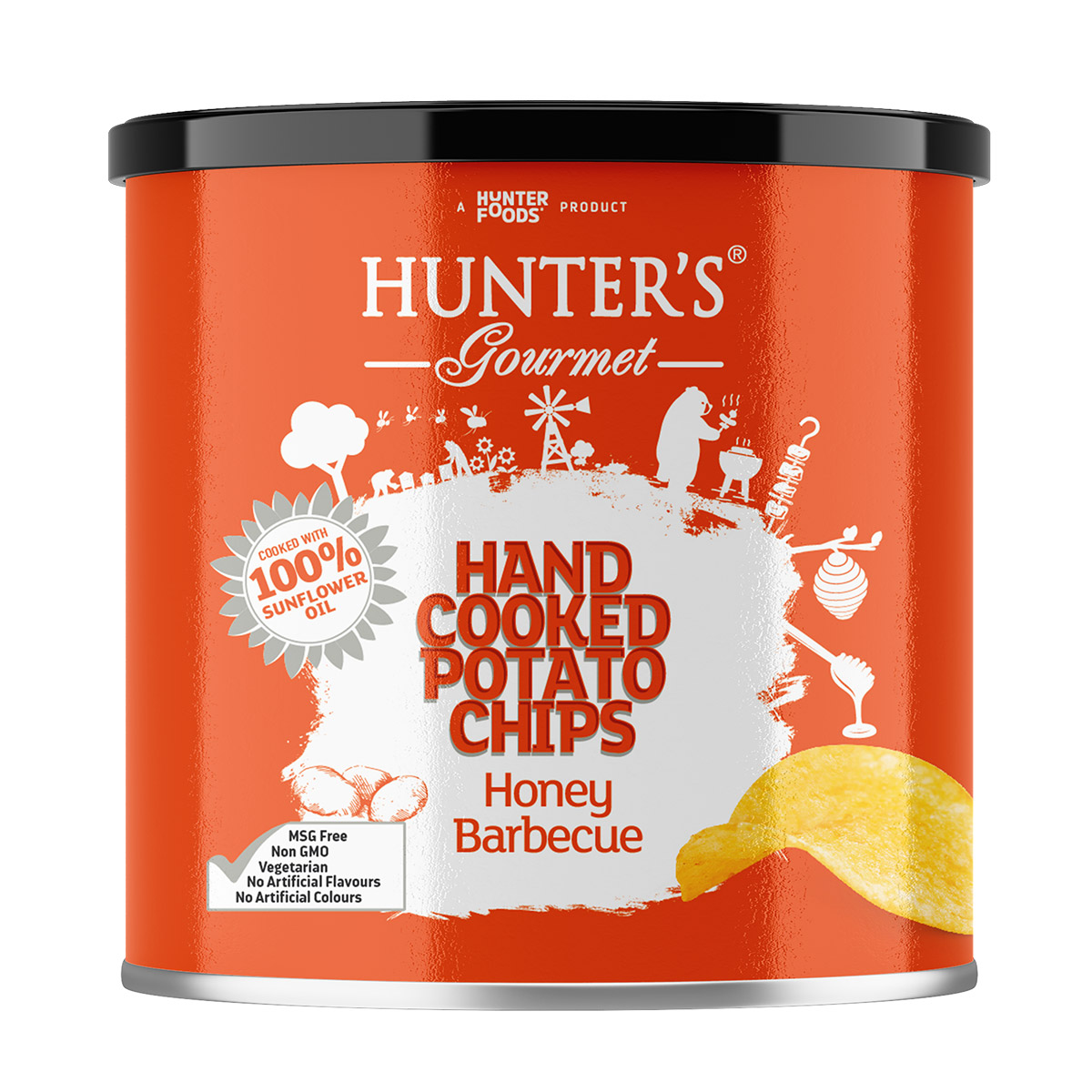 Hunter's Gourmet Hand Cooked Potato Chips Honey Barbecue 50 units per case 40 g