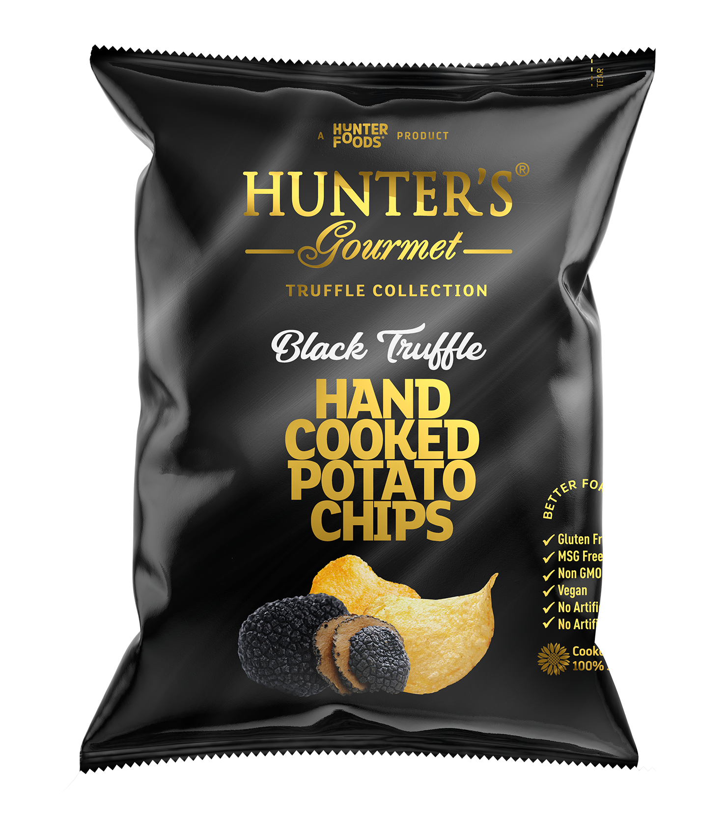 Hunter's Gourmet Hand Cooked Potato Chips Black Truffle 12 units per case 125 g
