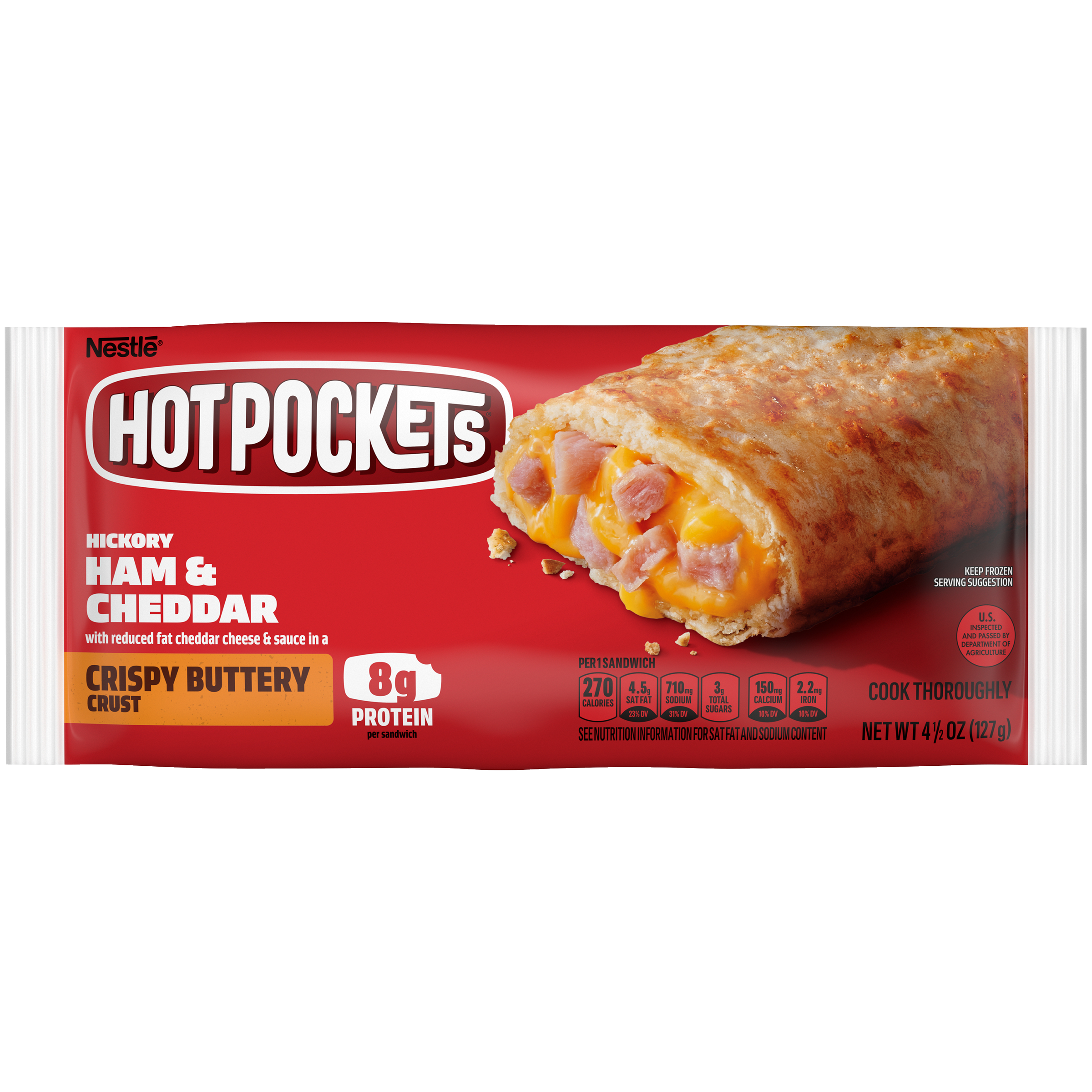 HOT POCKETS Crispy Buttery Crust Hickory Ham & Cheddar (12 Pack) 6 units per case 54.0 oz
