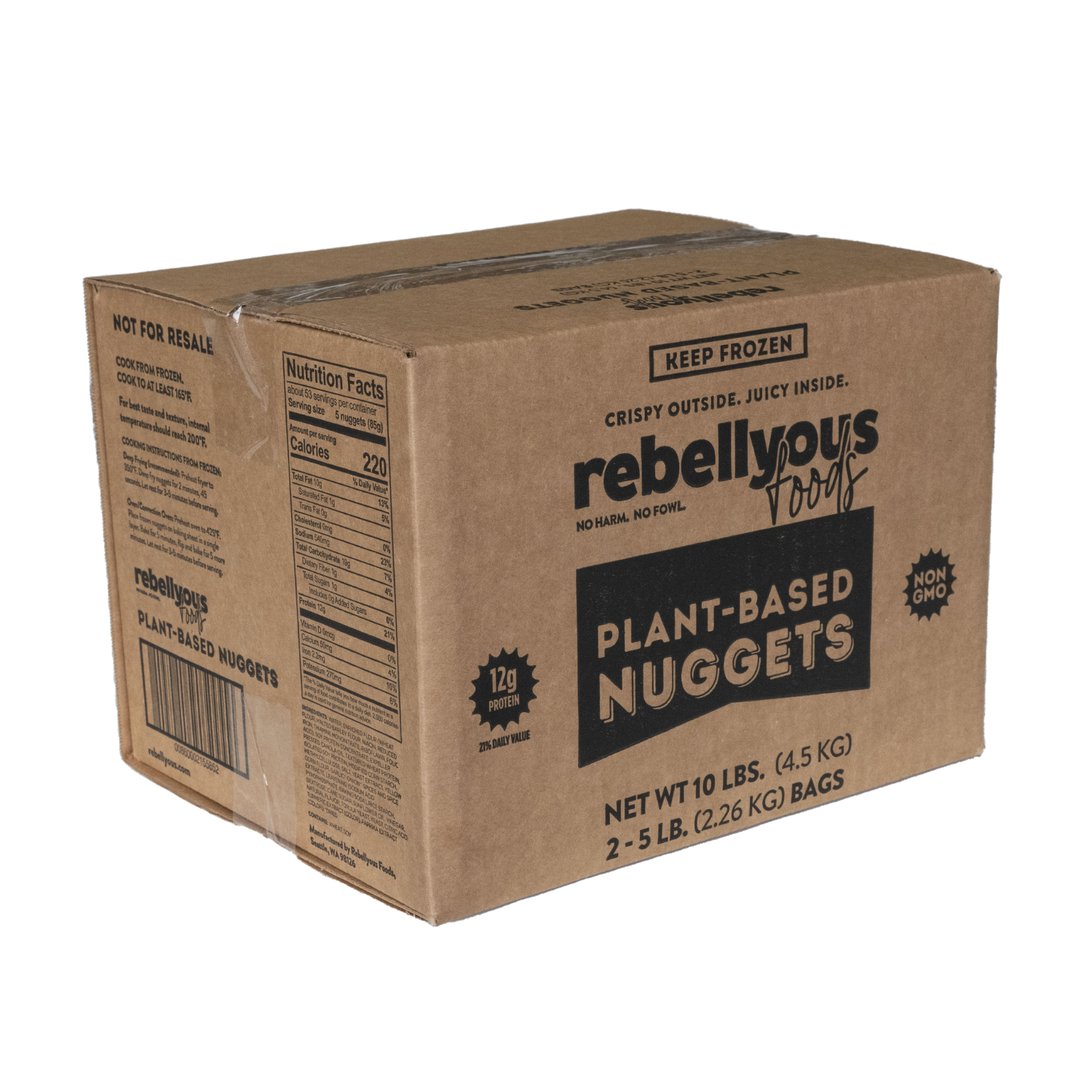 Rebellyous Nuggets (Soy + Wheat) Food Service  1 units per case 10.0 lbs