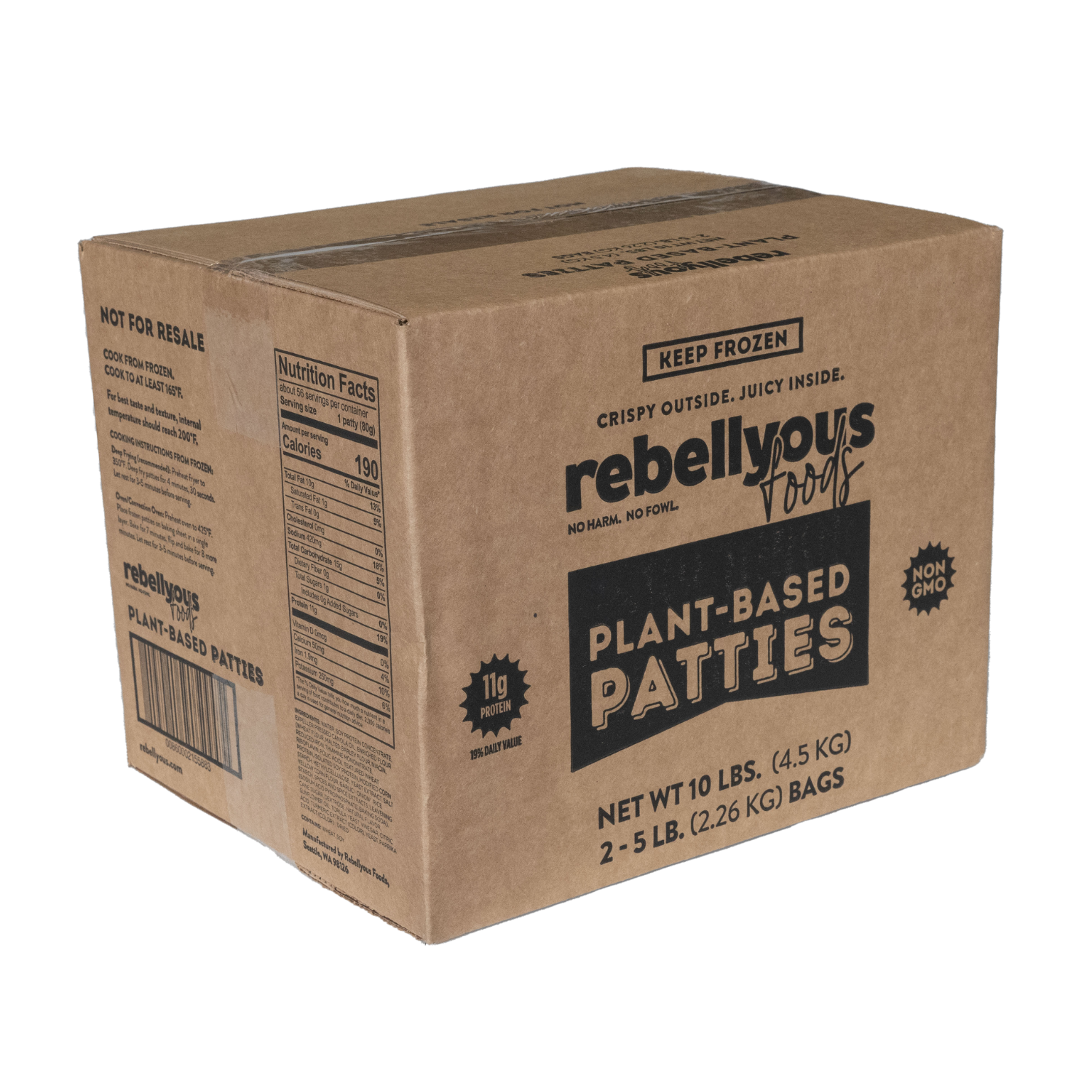 Rebellyous Tenders  (Soy + Wheat) Food Service  1 units per case 10.0 lbs