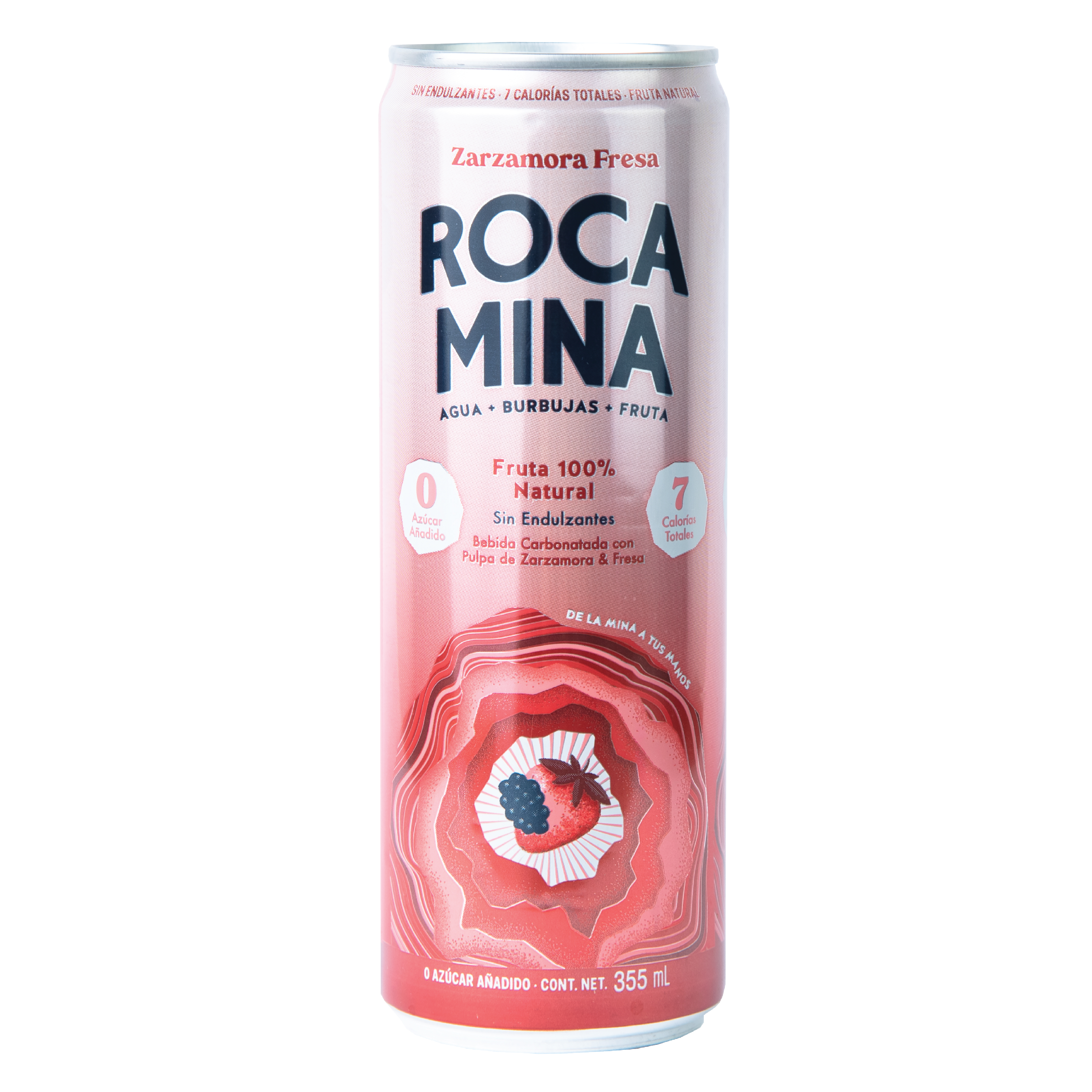 ROCA MINA Blackberry Strawberry Sparkling Water 12 units per case 355 mL