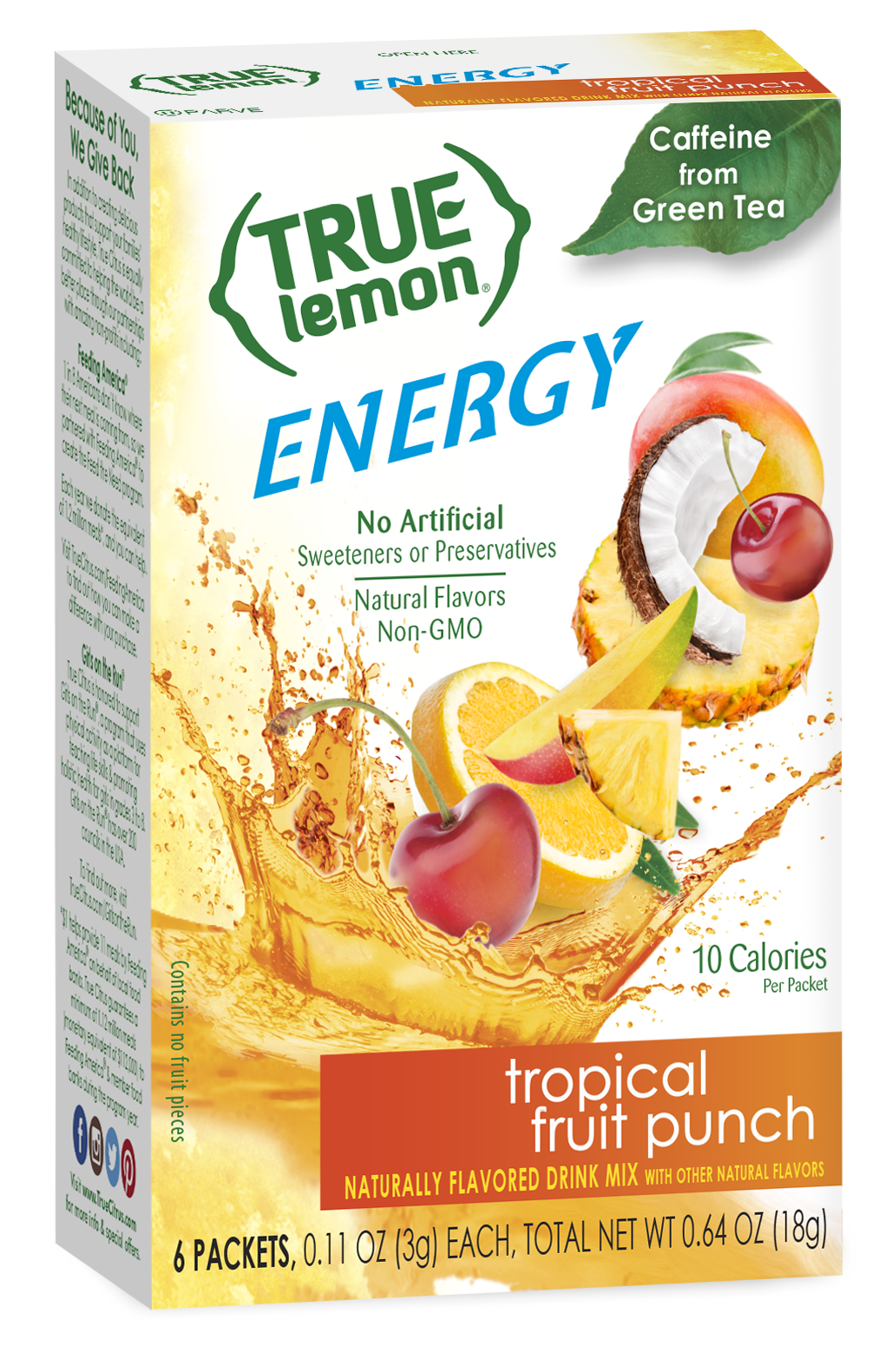 True Lemon Energy Tropical Fruit Punch 12 units per case 1.1 oz