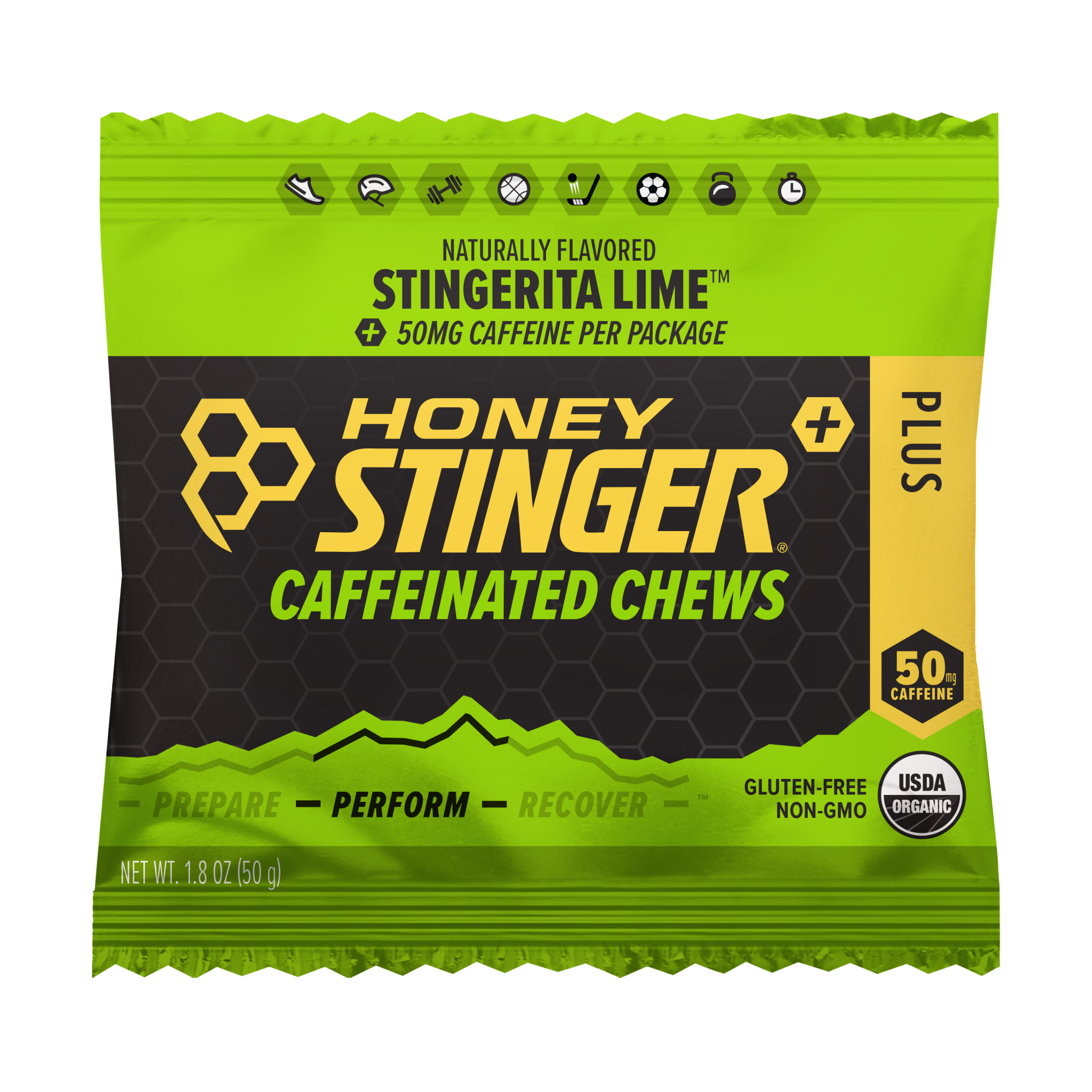 Honey Stinger Caffeinated Stingerita Lime Energy Chews 8 units per case 21.6 oz