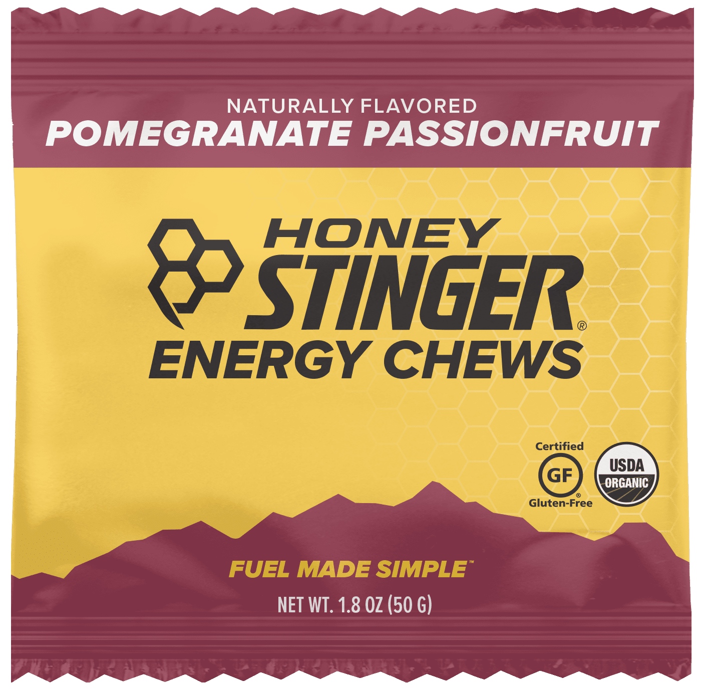 Honey Stinger Organic Energy Chews Pomegranate Passionfruit 8 innerpacks per case 21.6 oz