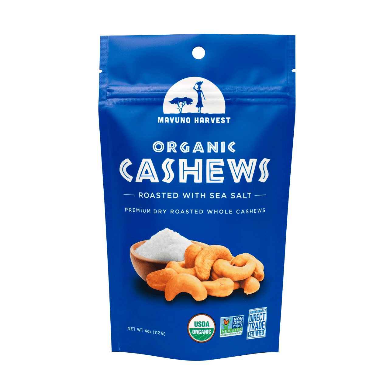 Mavuno Harvest, Organic Roasted Cashews with Sea Salt 6 units per case 4.0 oz