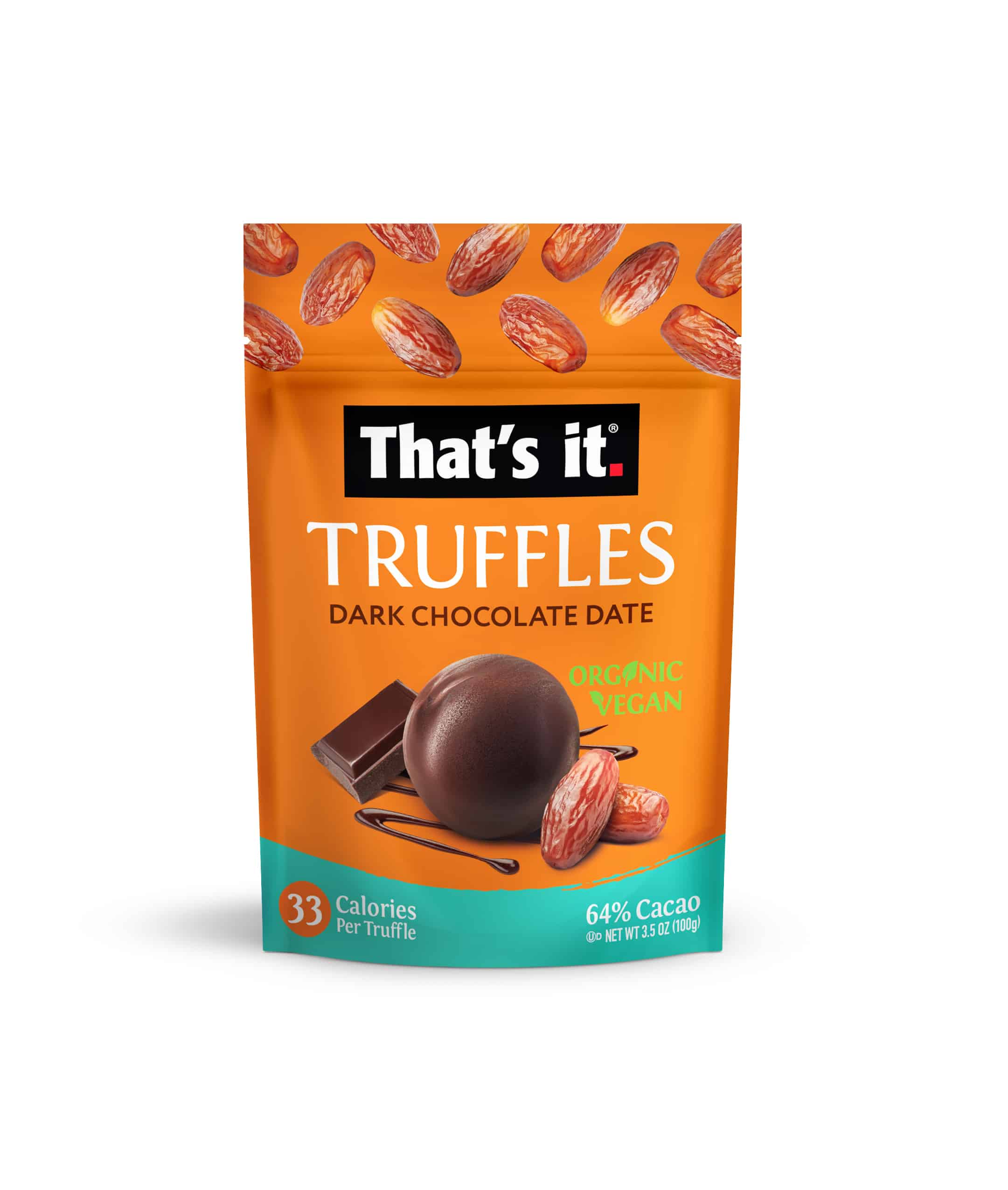 That's It Truffles Organic Dark Chocolate Date 6 units per case 3.5 oz