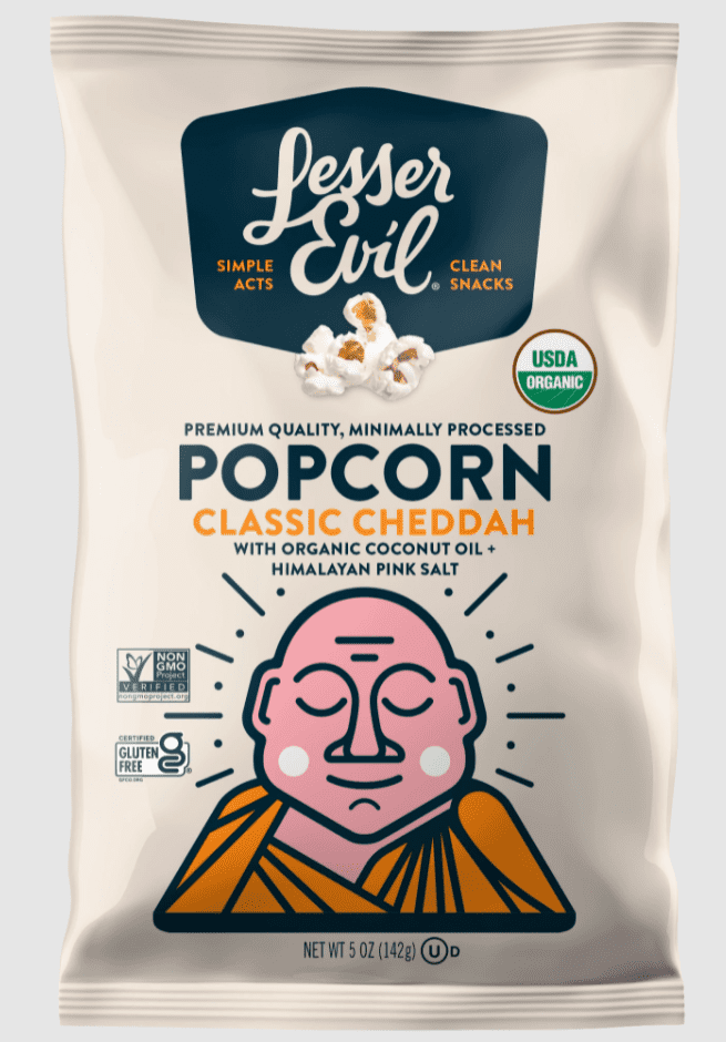 LesserEvil, Organic Popcorn Classic Cheddah 12 units per case 5.0 oz