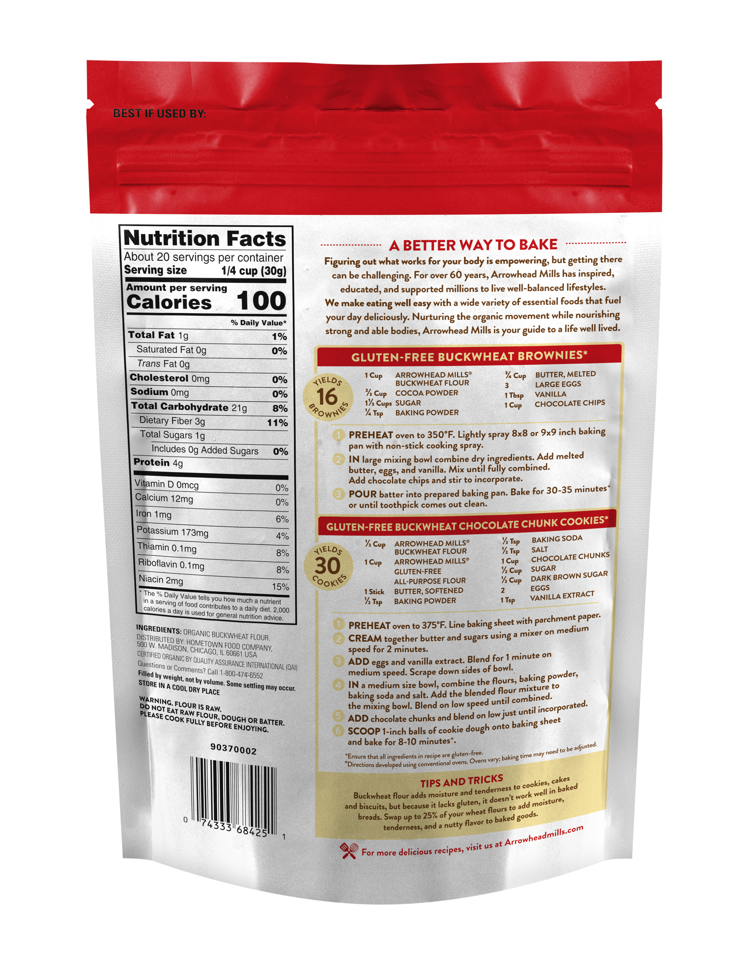 Arrowhead Mills Buckwheat Flour 6 units per case 22.0 oz
