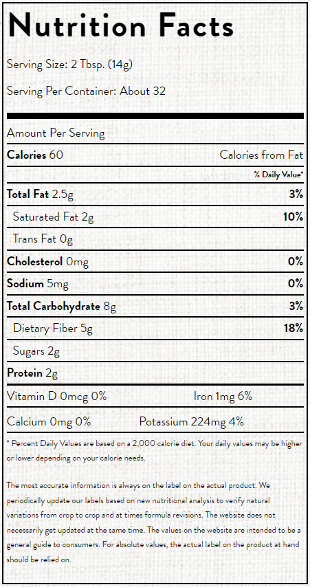 Arrowhead Mills Coconut Flour 6 units per case 16.0 oz Nutrition Info