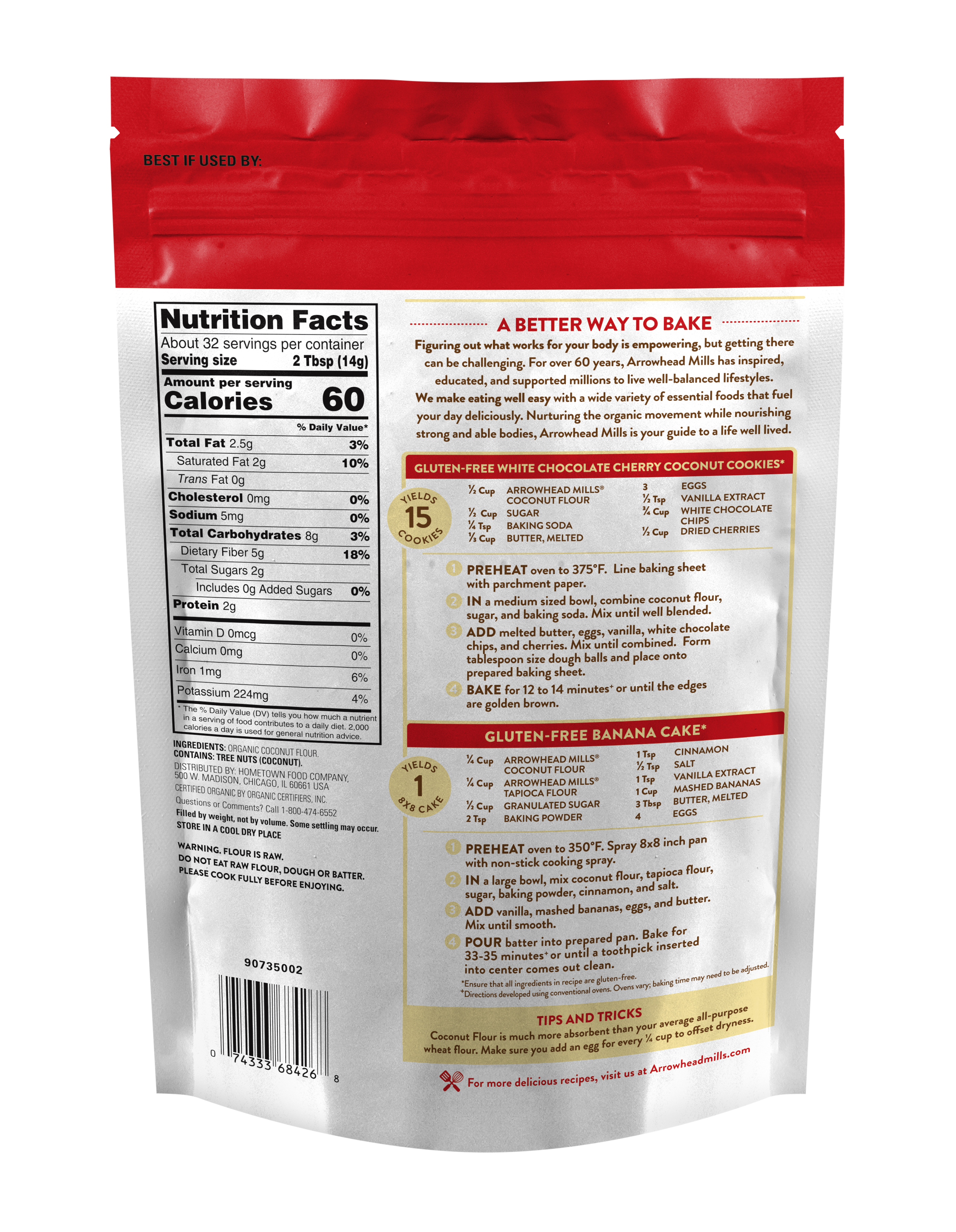 Arrowhead Mills Coconut Flour 6 units per case 16.0 oz