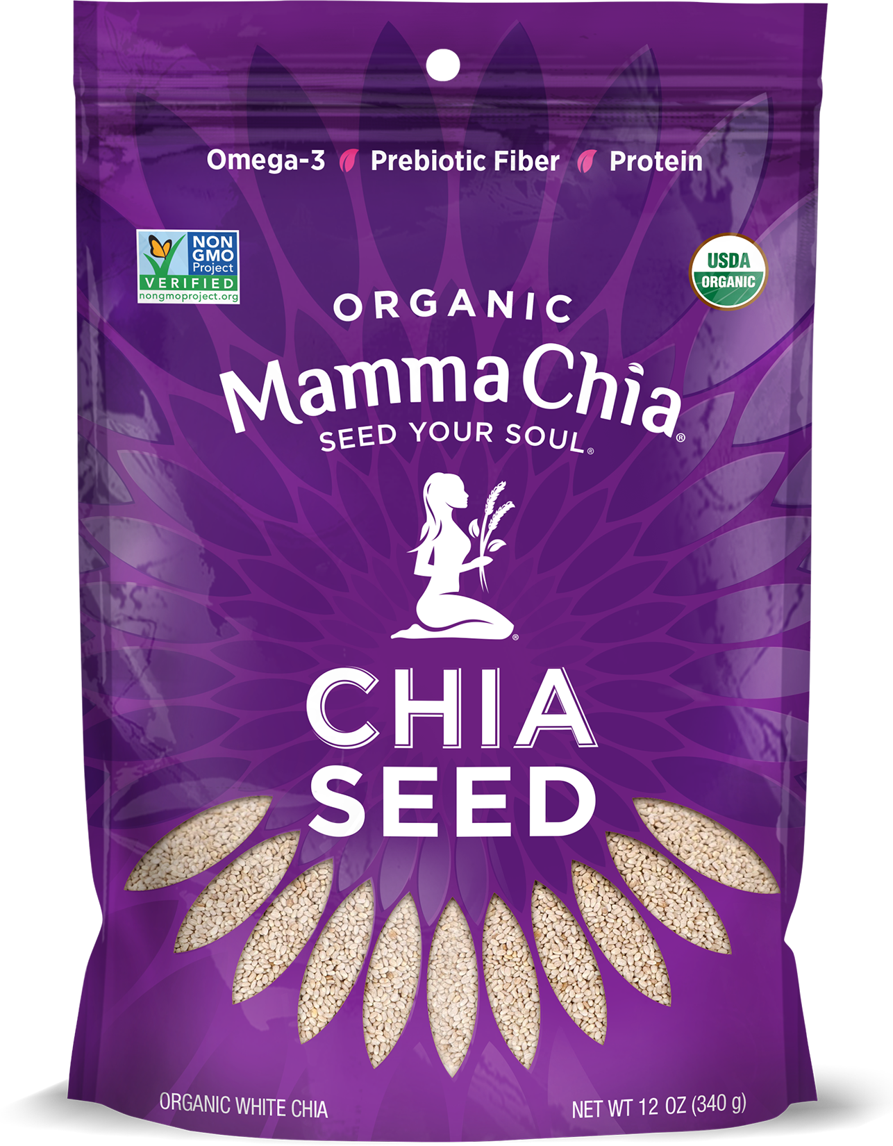 Mamma Chia Organic White Chia Seeds Bag 4 units per case 12.0 oz