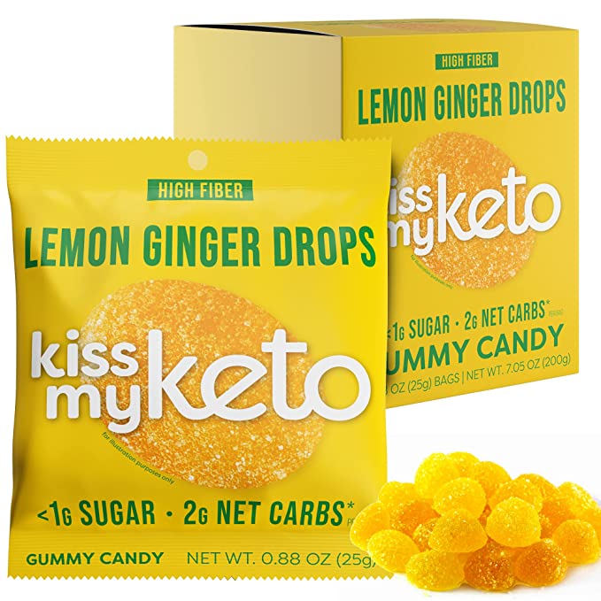 Kiss My Keto Gummies, Lemon Ginger Drops 16 innerpacks per case 7.1 oz