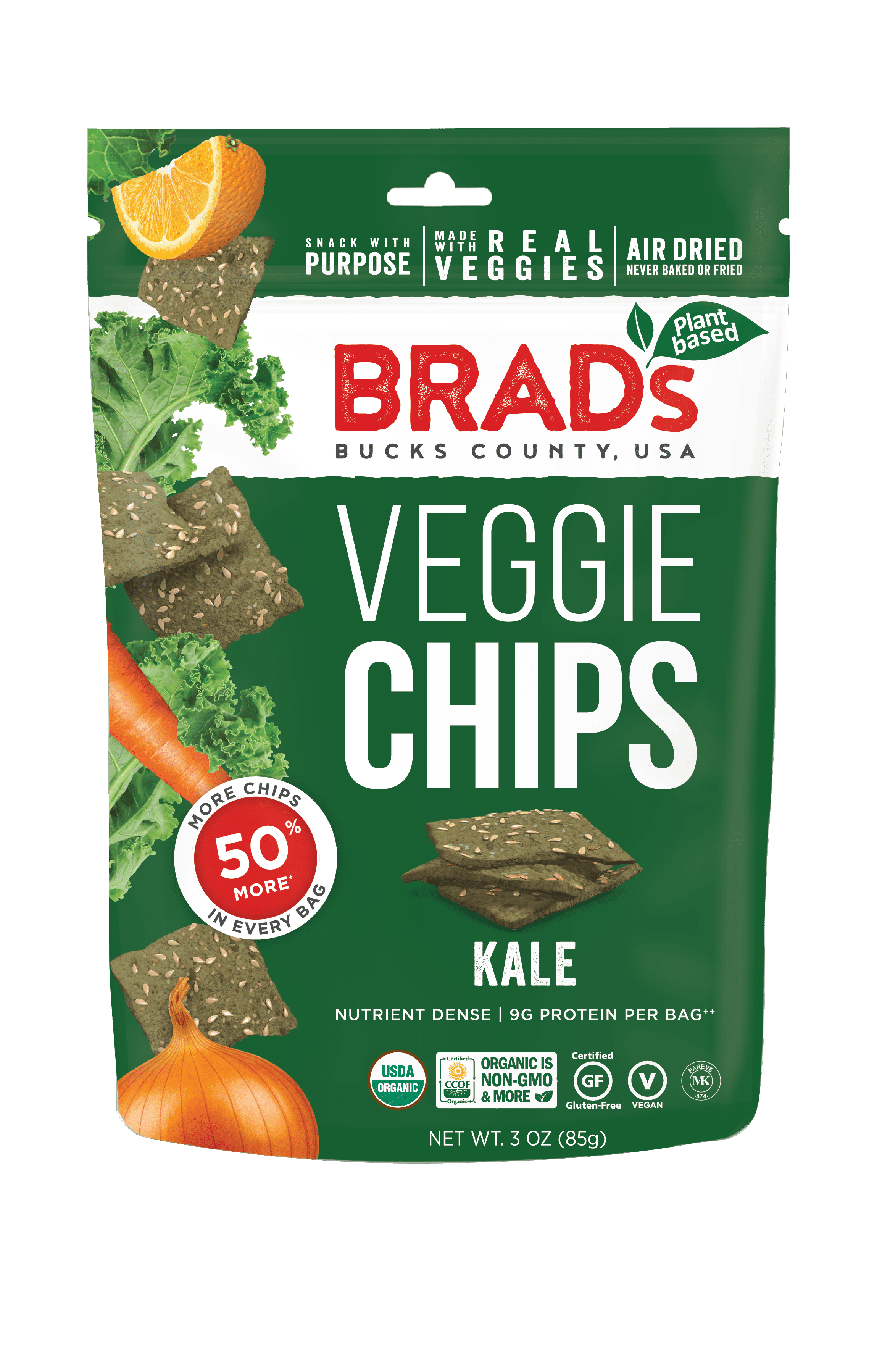 ''Brad's Raw Chips, Veggie Chips - Kale'' 12 units per case 3.0 oz