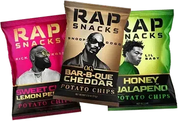 Rap Snacks celebrity potato chip bags